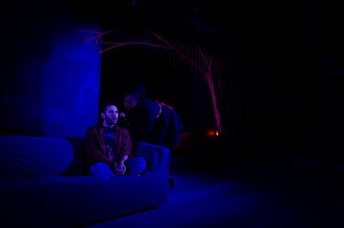 Redtwist Ensemble Members Joshua Servantez and Monique Marshaun in Wolves, by Steve Yockey, Directed by Dusty Brown. Photograph by Tom McGrath.
