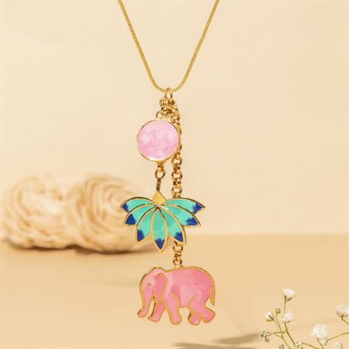 Tranquility Elephant Necklace: Symbolizing purity and strength, the lotus flower and elephant motif are intricately designed, capturing the essence of tranquility and majesty. Made from high-quality materials, these pieces are not just accessories; they are statements of your inner serenity and resilience.
