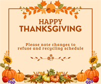 City Shares Thanksgiving Week Schedule Changes