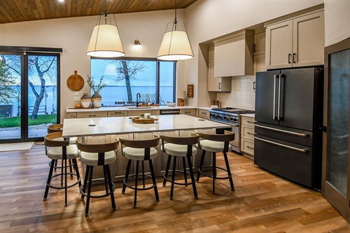 Kitchen with Lake View
