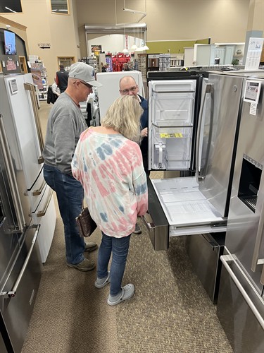 Mike with customers