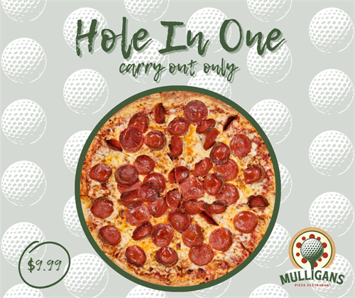 Hole In One Deal - Carry out only. Large one topping pizza for $9.99