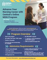 Central's fully online Master of Science in Nursing program accepting applications