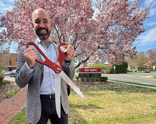 Owner and attorney Aaron Frankel at the firm's ribbon cutting