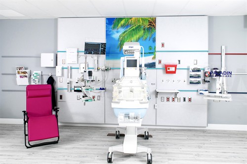 Neonatal ICU Headwall and rail system