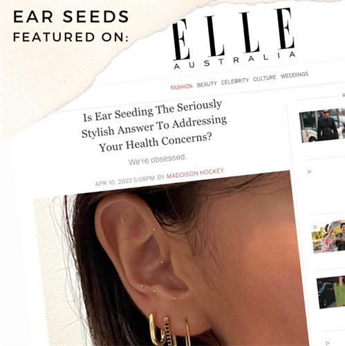 Ear seeds have been featured in a number of magazines including Elle, Vogue, Self and many more.