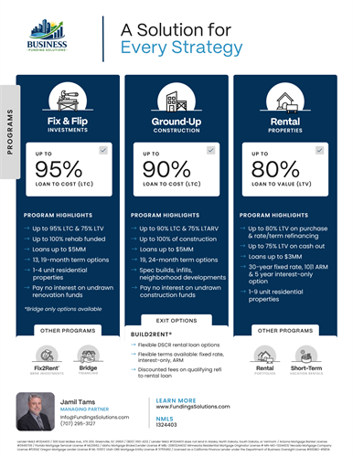Fix & Flip, Rental Funding (DSCR), Ground Up Construction