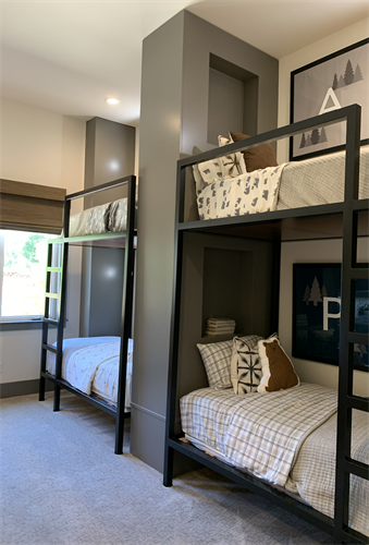 Lake house guest room redesigned