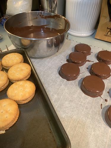 Chocolate Covered Peanut Butter Filled Ritz Crackers 
