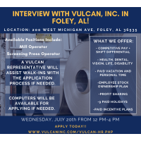 Vulcan, Inc. Job Fair at Foley Career Center