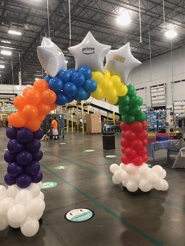 Colorful Balloon Arch for Distribution Center in Mobile, AL