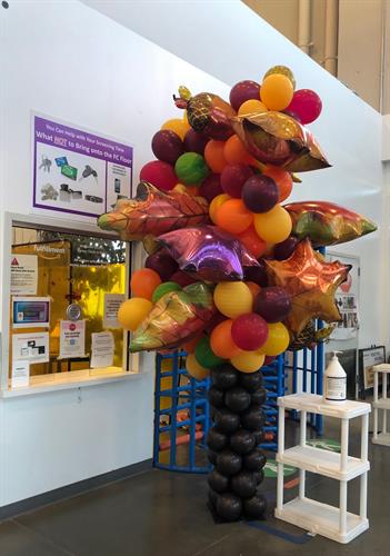 Balloon Column in a Colorful Display Brings Fun