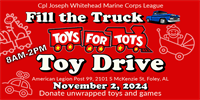 Cpl Joseph C Whitehead Marine Corps League Toys for Tots "Fill the Truck Toy Drive"