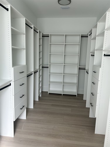 Beautiful Long Primary Closet
