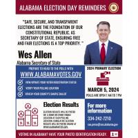 Secretary of State Wes Allen Announces Important Details about 2024 Primary Election Day