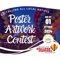 Call for Artists for the 2025 Gulf Coast Hot Air Balloon Festival T-Shirt and Poster Artwork
