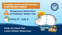 Tri-Valley Residents Asked to Reduce Outdoor Water Use During Planned State Water Project Maintenance Period