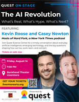 Quest Science Center Brings New York Times Hard Fork Hosts Kevin Roose and Casey Newton to Livermore for Community AI Conversation