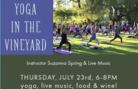Yoga in the Vineyard at Retzlaff: Dragonfly Instructor Suzanna Spring, live music, food and wine