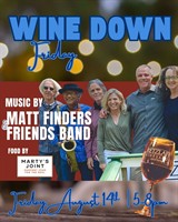 Wine Down Friday at Retzlaff Vineyards: Live Music with The Matt Finders & Friends Band; Wine Specials & Food by Marty's Joint