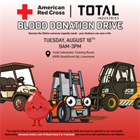 Blood Drive at Total Industries, presented by the Red Cross