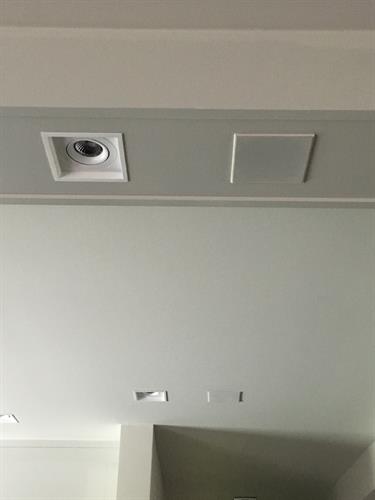 Lighting fixtures match the speakers! Install in a beam or in the ceiling! We can do anything!