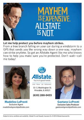 Get Protected From Mayhem, call Allstate