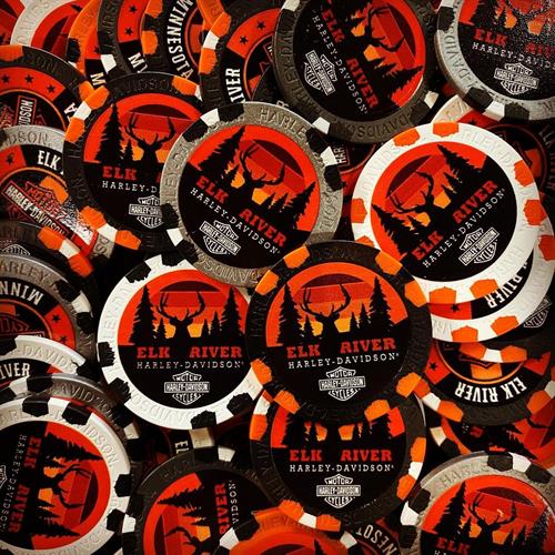 Start your collection with a Elk River Harley-Davidson poker chip