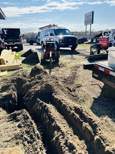 Trenching over new power for commercial building 