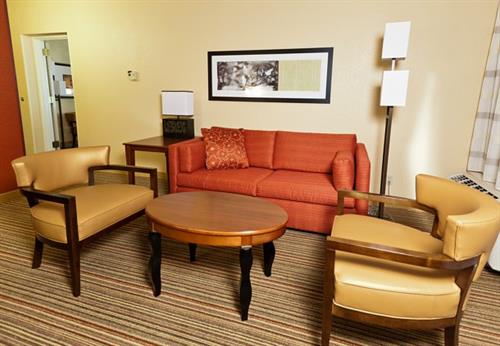 The seating area in our suites is spacious and comfortable.
