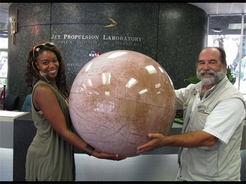 JUNO Mission Europa globe delivered to JPL, Pasadena
