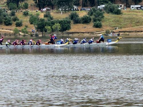 Central Coast SurviveOars (Boat 1) wins GOLD at the 2023 Castaic Lake Dragon Boat Festival