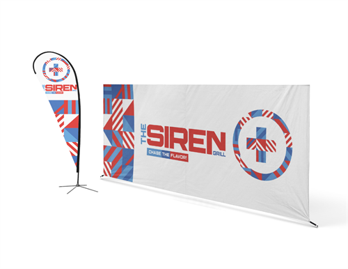 Feather flags, banner