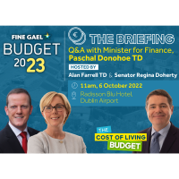 Budget 2023 Briefing with Minister for Finance Paschal Donohoe TD