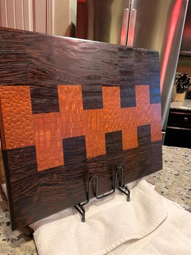 Wenge with Leopard Wood cutting board