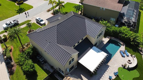 Dark Bronze Standing Seam Reroof 