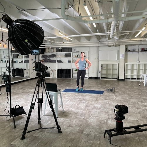 We film fitness videos