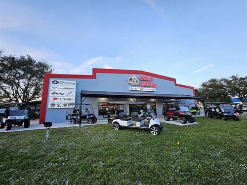 We're the largest Evolution dealer in Florida and have the Largest air-conditioned showroom. 12,000+ sq ft Golf Cart Mega Super Center locatedon the Treasure Coast. 