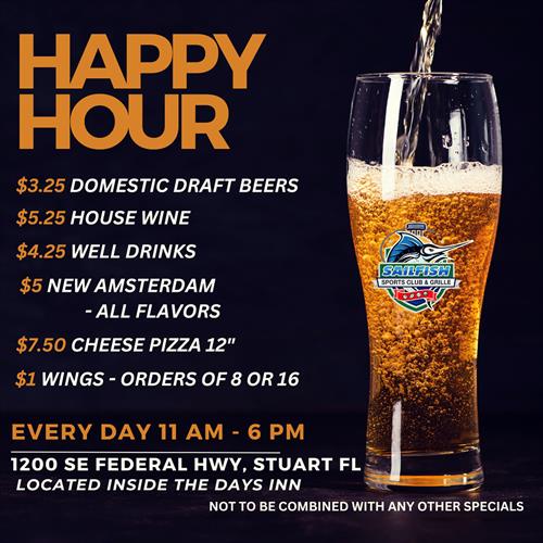 JOIN US FOR HAPPY HOUR