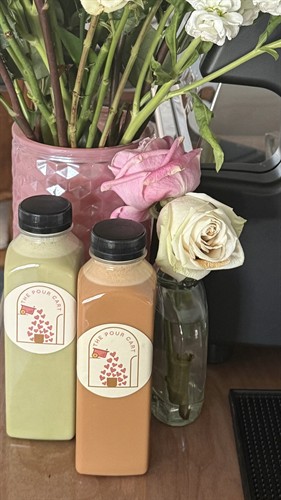 Bottles matcha and espresso latte for special events