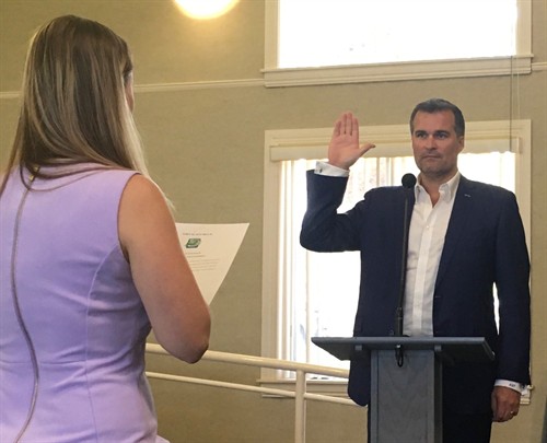 Taking the Oath of office as Council Member then Mayor of Juno Beach