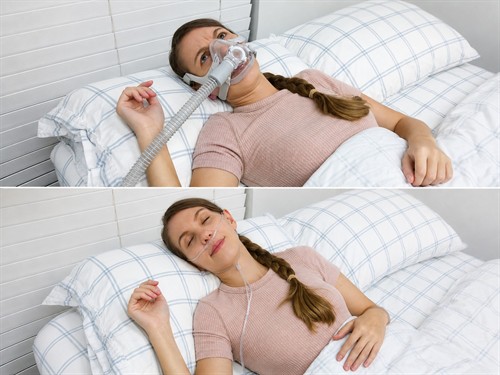 CPAP vs. POxT (Top: CPAP, Bottom: Stuart Sleep's Patented POxT)