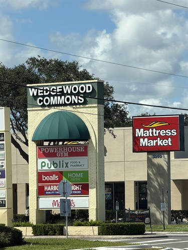 Located in front of the Wedgewood Commons Plaza