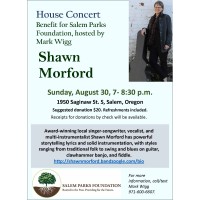 House Concert benefiting Salem Parks Foundation, hosted by Mark Wigg