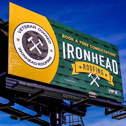 One of many IronHead billboards standing tall across the Willamette Valley, built to be seen and built to last.