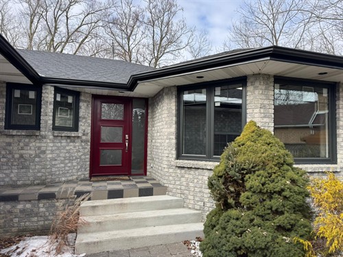 Complete window and exterior door replacement by EcoTech Windows & Doors, improving this Canadian home’s comfort, appearance and year-round energy efficiency.