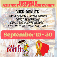Duck Donuts is hosting a fundraiser for SBMH from 9/15  thru the end of the month (Sept 30th).  Share this fundraiser and go in and select our special pack!!  It takes a village and no child fights alone!