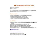 2nd Annual E-Recycling Drive with RYT