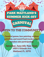 Park Maitland School's Second Annual Summer Kick Off Carnival is Saturday, June 6th!
