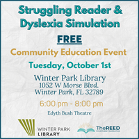 FREE Community Education Event- Dyslexia & Struggling Reader Simulation